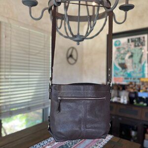 Coach 2Way Duffle Shoulder Bag, Brown Pebbled Leather F15064, EUC
